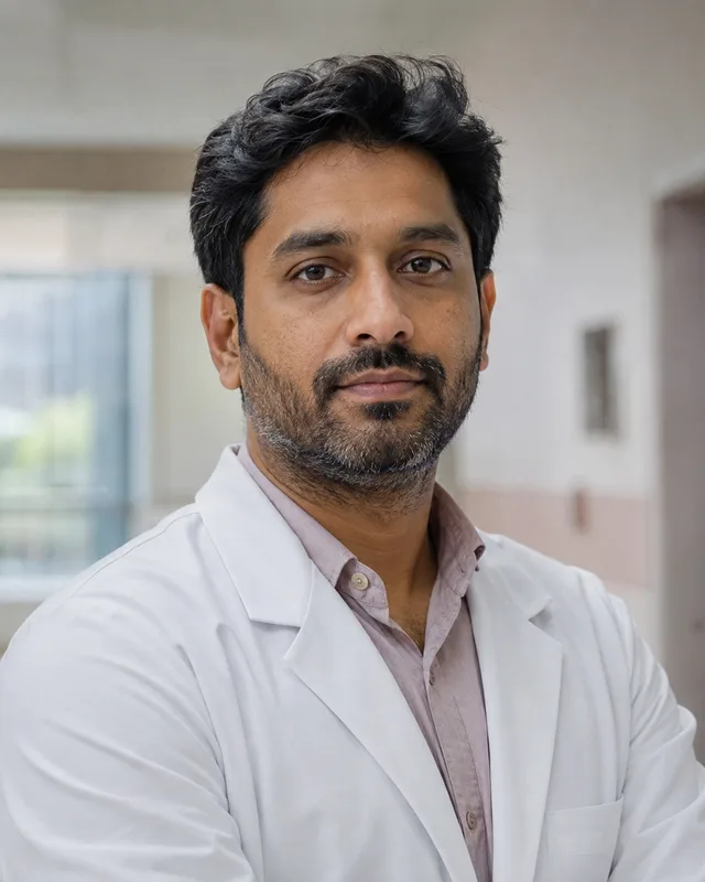Fictional portrait of Dr. Arjun Desai