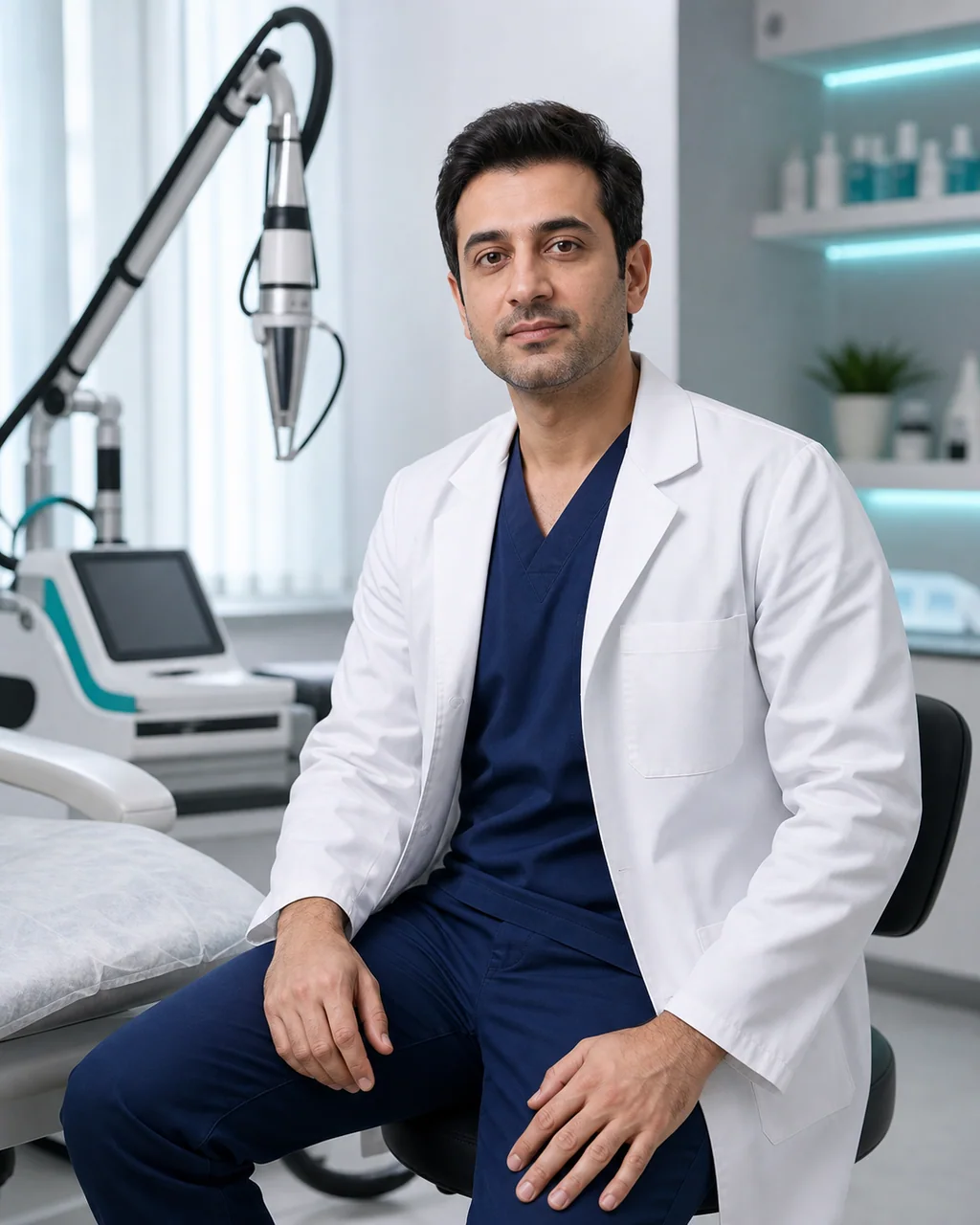 Portrait of fictional dermatologist Dr. Nikhil Arora