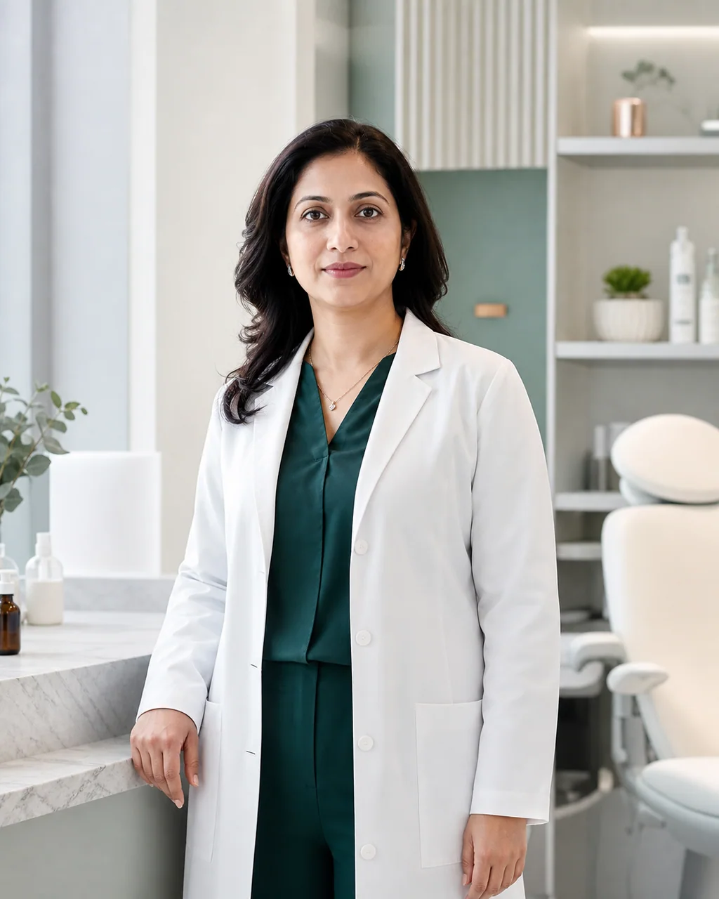 Portrait of fictional dermatologist Dr. Shalini Narang