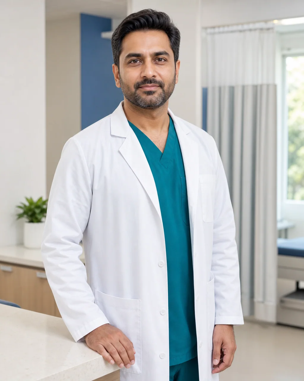 Portrait of fictional surgeon Dr. Devansh Rathore