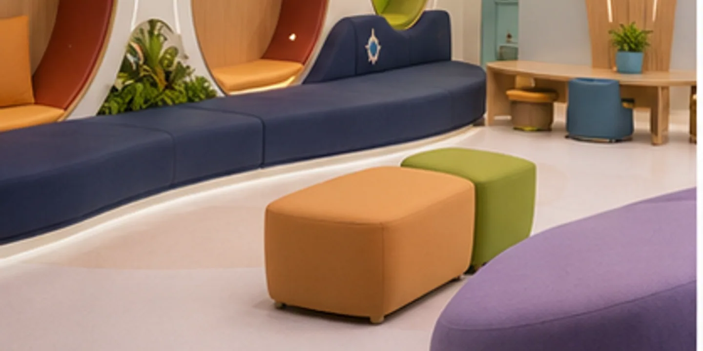 Child-friendly waiting space at fictional Sprout