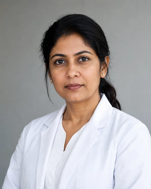 Fictional portrait of Dr. Mira Thomas