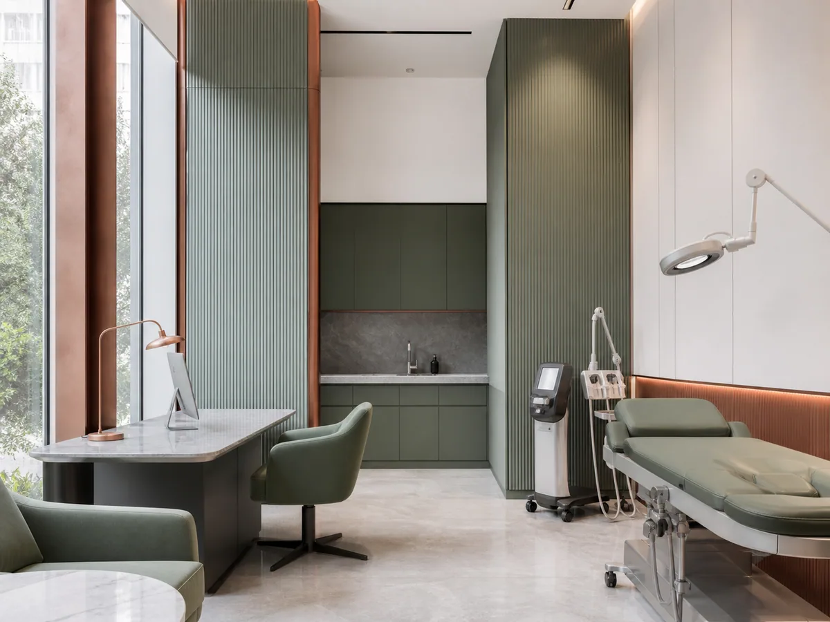 Jade and mineral specialist dermatology consultation room